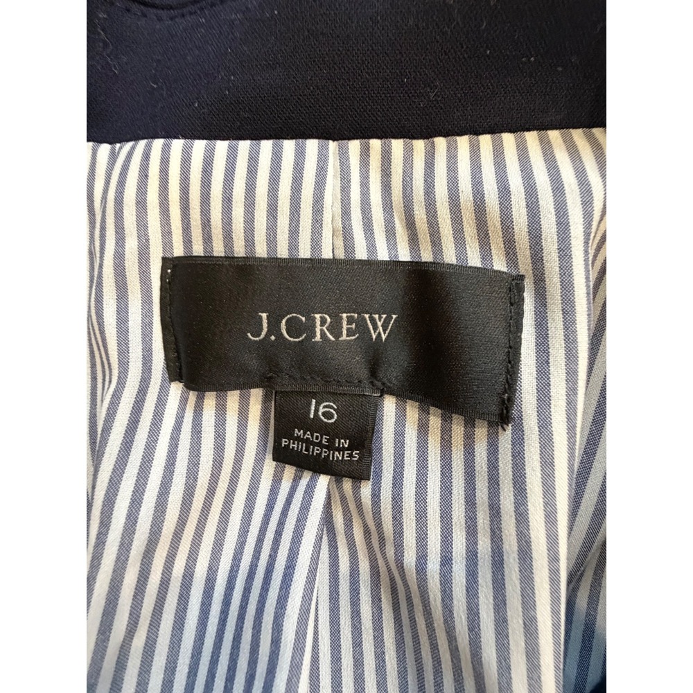 J. Crew Navy Blazer Pleated Back Gold Button Size 16 Coastal Nautical Preppy - Picture 8 of 12
